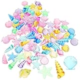 KOCKSHION アクリル製カラフル海洋生物装飾 魚水槽用リアルシェルモデル 海のテーマパーティーや水族館飾りに