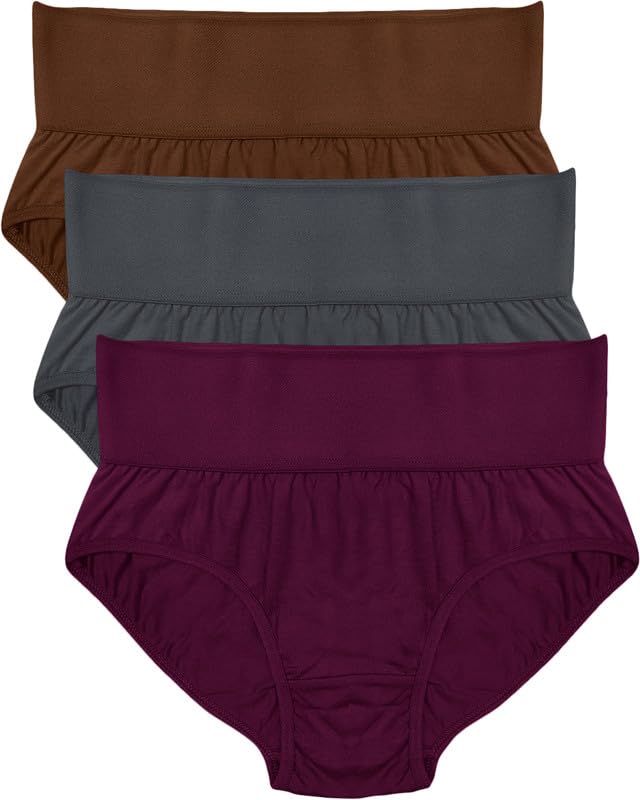 Image of Soft & Comfy Hipster Panties for Women - Pack of 3, 100% Pure Cotton, Wide Elastic Waistband, Multicolor, Perfect for Everyday Wear