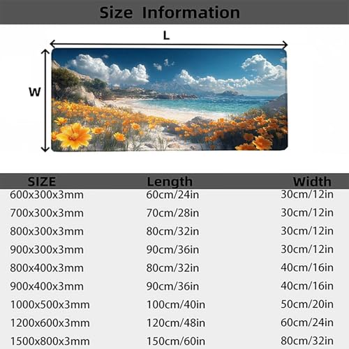 Tapis de souris XXL 80x30cm imperméable et grand mouse pad de bureau