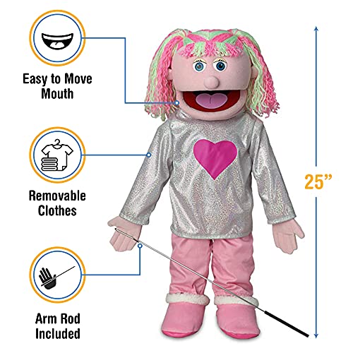 Silly Puppets SP2591D 25 Inch Kimmie, Pink Girl, Full Body, Ventriloquist Style Puppet thumb #2