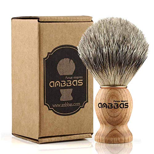 Shaving Brush, Handmade Pure Badger Hair Brush with Natural Manchurian Ash Wood Handle