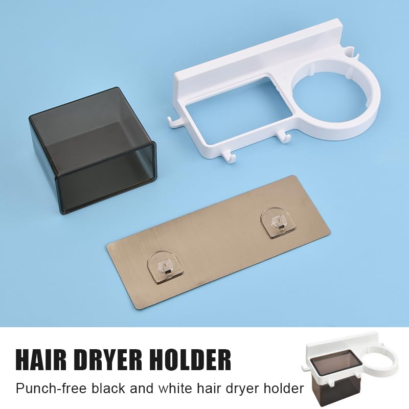 Supporto Asciugacapelli Autoadesivo - Senza Perforazione, Carico 3kg, Per Bagno - Foto 8