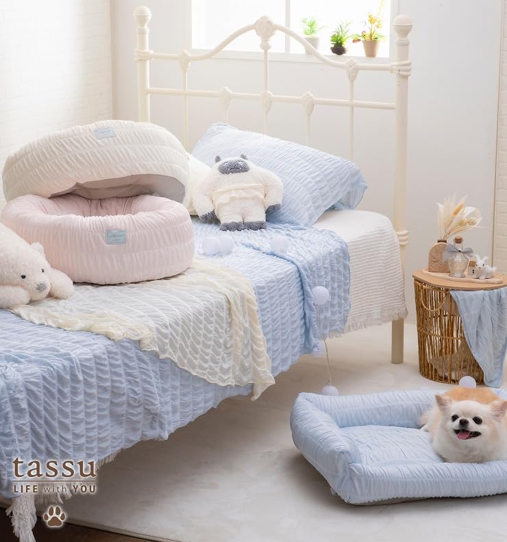 Amazon.co.jp: tassu yukigokochi ペットベッド 犬用 猫兼用 ラウンド