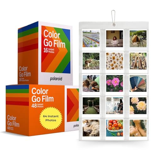 Lot de 64 films photo photo instantanés avec film Polaroid Go et album photo mural Clikoze