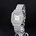 Imagen de Reloj cuadrado de cristal para mujer de lujo Pulsera de acero de titanio con diamantes de hip hop