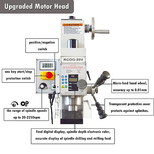 INTBUYING 1100W Benchtop Mill Drill
