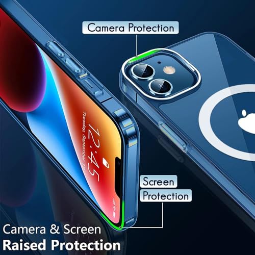 Image of AIBEX Clear Mag-Saf Case for iPhone 12 / iPhone 12 Pro - 1,500 G Strong Magnetic Lock, Crystal-Clear Anti-Yellowing Back | Military-Grade Drop Protection | Camera Guard, Slim & Lightweight - Crystal