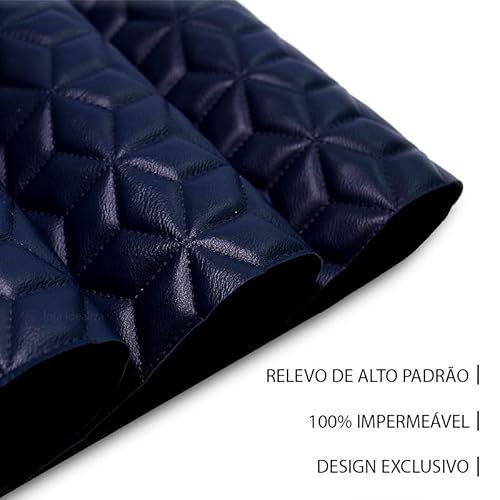 4 Jogo Americano Geo Alto Padrão Impermeável Az Pvc