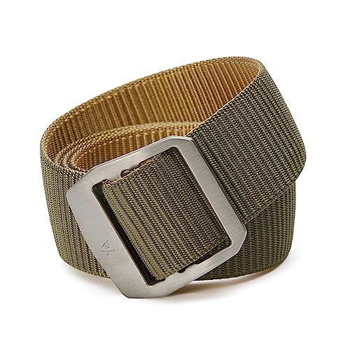 Titanium Buckle Tactical Mens Belts - Nickel Free Golf Belt, Metal Buckle Adjustable Nylon Belt For Men, Men's Belts Casual