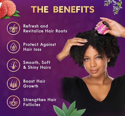 Blaq Luxury Hair Growth Oil - Scalp Treatment With Biotin for Dry, Itchy, Frizzy and Damaged Hair, Split End Repair for Women - 4oz - Image 3