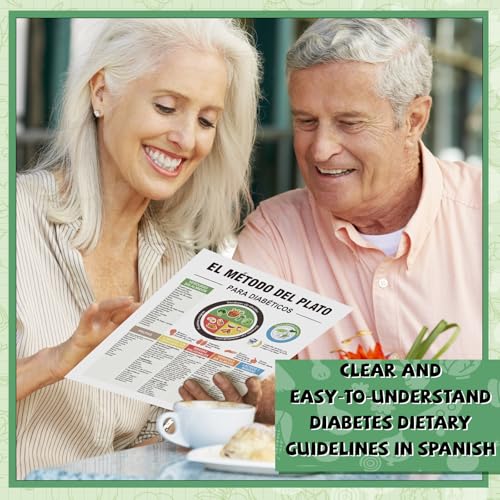 Image of Sinload 12 Pcs Spanish Diabetes Food List Poster Diabetic Food Chart Nutrition Poster for Blood Sugar Control and Management