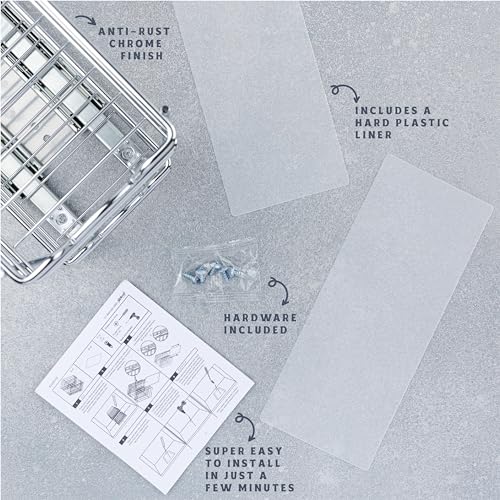 Pull Out Cabinet Organizer for Spices, Cans - Heavy Duty with Lifetime Limited Warranty- Pull Out Spice Rack- Cabinet Pull Out Shelf for Cans,Dishes, Etc, 4-1/2"W x 10-3/8"D x 8-7/8H, Chrome image 7