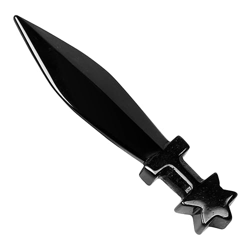 Natural Obsidian Dagger Black Obsidian Knife Figurines Ornaments Spiritual Tool