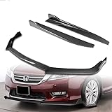 HK5 5pcs Combo Front Bumper Body Kit Lip + Side Skirt Extensions Diffuser Compatible with 2013-2015 Honda Accord Sedan 2014 (Painted Carbon)