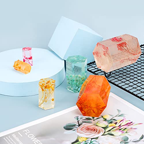 6 Pieces Hexagon Resin Molds, Gartful Cube Silicone Molds, Resin Epoxy Casting Molds For Resin Jewelry, Diy Ornaments Crafts Projects, Polymer Clay, Candles, Soaps, Dried Flower Leaf, Insect Specimen #TOP6