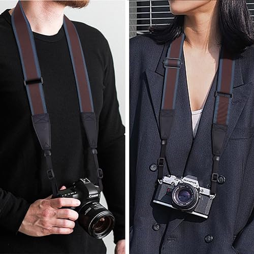 Image of Padwa Lifestyle Adjustable Camera Strap - 1.5 inch Top Layer Cowhide Head Camera Straps for Photographers, Cotton Adjustable Neck Shoulder & Crossbody Strap Quick Release for All Cameras and Binoculars