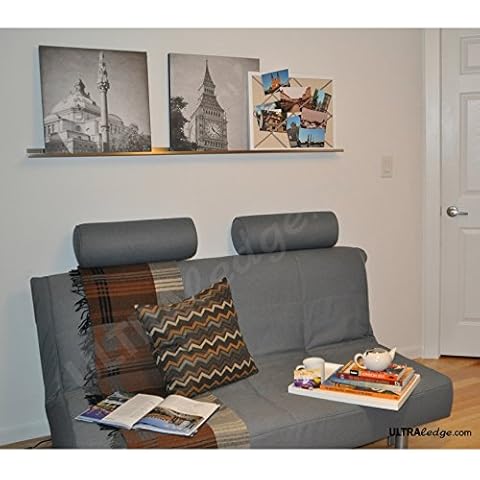 ULTRAledge 5'/60" Art Display/Picture Ledge/Floating Shelf, Metal, Modern (2" deep, Stainless Steel) Cover