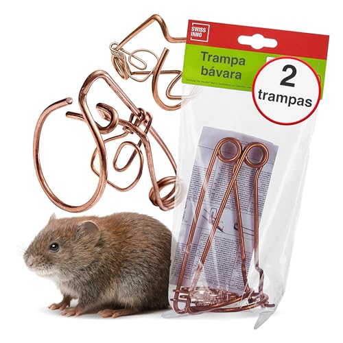SWISSINNO Trampa para topillos Forma bávara de Cobre – Trampa de Alambre para galerías subterráneas – Mecanismo Potente y fiable – Reutilizable para jardín y huerto – 2 Unidades