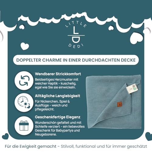 Little Dedi Babydecke Alina 80x100 cm – 100% Acryl, Oeko-TEX Zertifiziert, weich, leicht & atmungsaktiv, für Neugeborene… – Ansicht 3