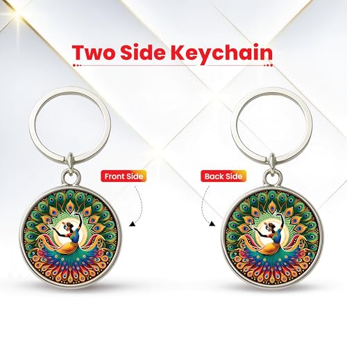 Image of MG | Protective Evil Eye /Spiritual Symbols /Om /Motivational Keychains | Double-Sided Metal Key Ring | Good Luck and devine Charm for Car, Bike, Home & Office