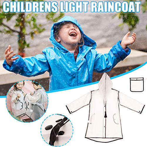 Kids Girls Boys Rain Jacket Hooded Waterproo1 Lightweight Raincoat with Pocket Toddler Cute White Windproof Rainwear4