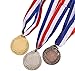 TOYMYTOY Medallas ganadoras del premio, medallas con collar dorado, plata y bronce, para niños, competición, fútbol, fiesta, Favor, 5,1 cm, 3 unidades