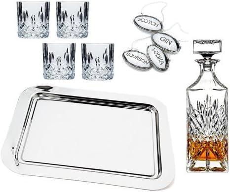 10 PC Crystal Bar Whiskey Set by JAMES SCOTT