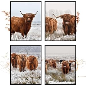 Insire Highland Cow Picture, Wall Art, Highland Cow Poster - Unframed (8x10) Insire Highland Cow Picture Wall Art Highland Cow Poster Unframed 8×10