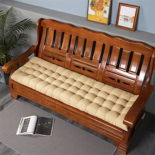 Morbuy Espesar Cojín para Tumbona de Jardín, Cómodo y Suave Cojín Reclinable Colchoneta Tumbona Exterior Ideal para Sofá Tumbonas, Sillas y Hamacas (48x170cm,de Color Crema)