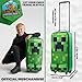 Minecraft Kids Foldable Trolley Bag 25”, 17L Luggage with Wheels, Creeper - Gamer Travel Essentials, Gifts for Kids