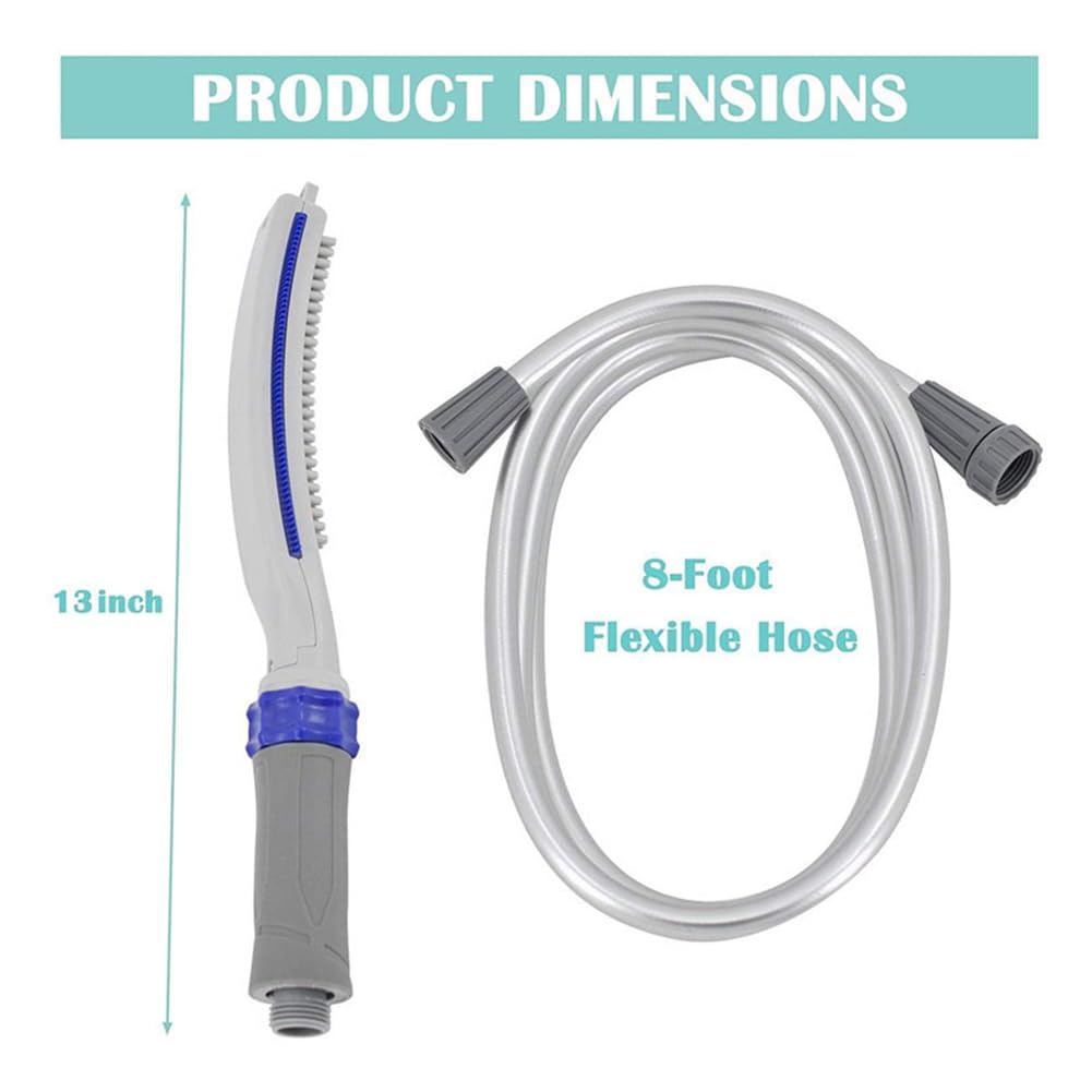 Cabezal Ducha para Perros, Accesorio Ducha para Mascotas, Rociador Baño para Mascotas, Rociador Lavado para Perros para Interiores y Exteriores, Incluye Manguera Flexible 8 Pies
