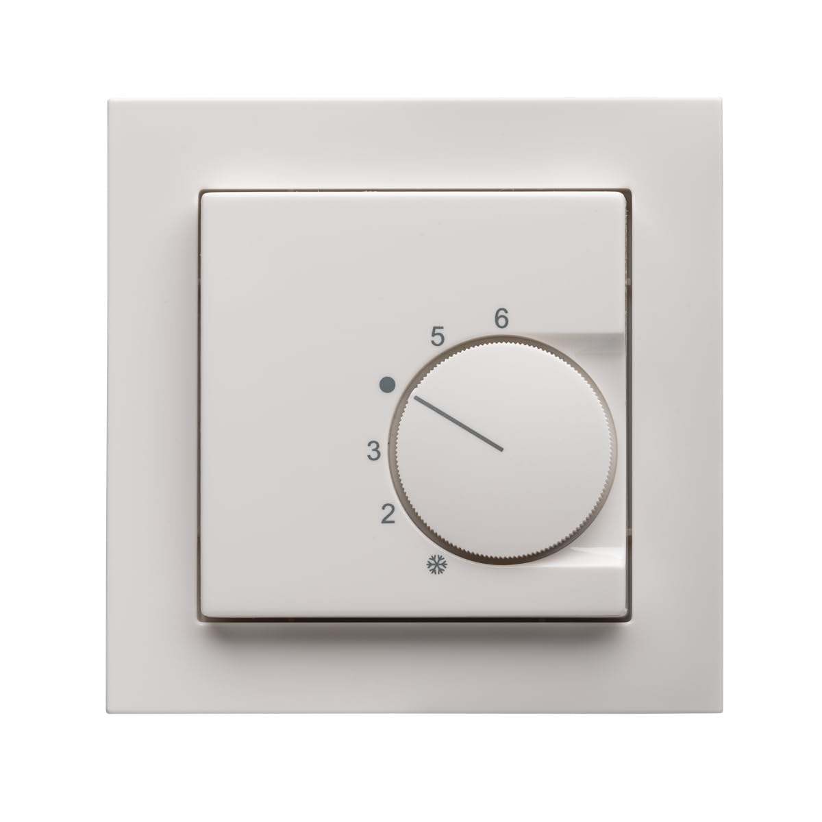 Raumthermostat inkl. GIRA E2 1-Fach Rahmen 021129 in reinweiß Glanz für Fußbodenheizung Stellantriebe 230V | Halmburger RTR-5510rg mit Abdeckung 55x55 mm