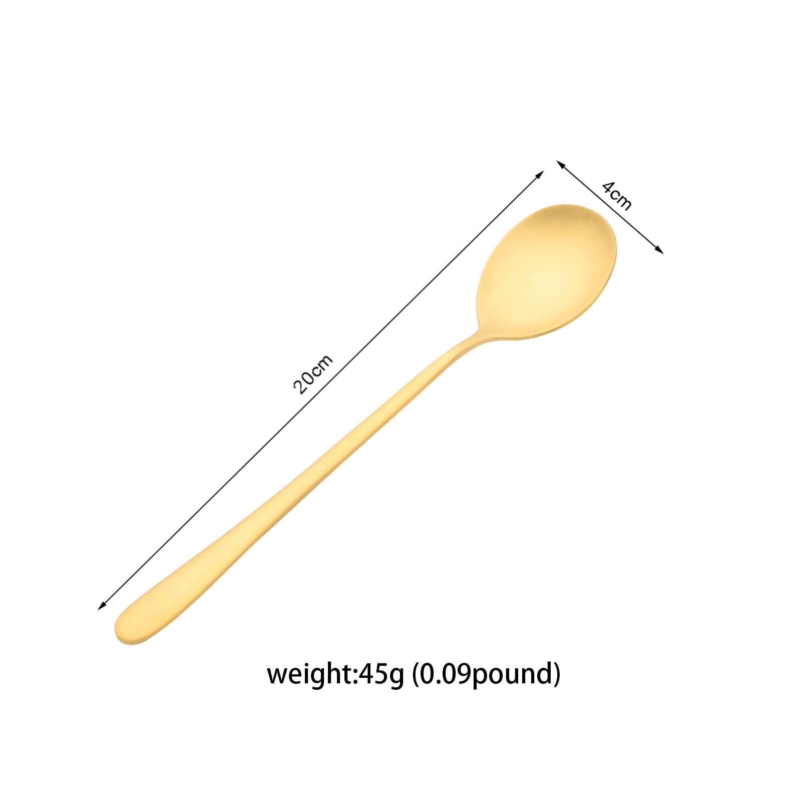 Cuillère à soupe en cuivre 100 % pur forgé artificiellement de 20 cm, convient pour la maison, les restaurants, les desserts, les gâteaux, la crème glacée (20 cm)