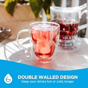 GROSCHE Cyprus 16 fl. oz Double-Wall Glass Mug Set | Espresso, Latte, Tea & More | Hot & Cold Beverages | Stylish & Aesthetic | Dishwasher Safe | Heatproof | Drinking Glassware GROSCHE Cyprus 16 fl oz Double Wall Glass Mug Set Espresso Latte Tea More Hot Cold Beverages Stylish Aesthetic Dishwasher Safe Heatproof Drinking Glassware