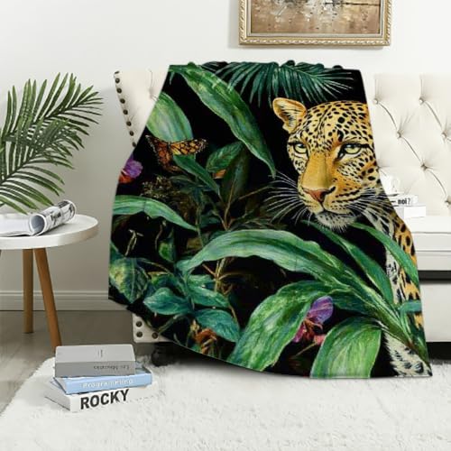 Couverture flanelle chaude camping compacte motif jungle - 5