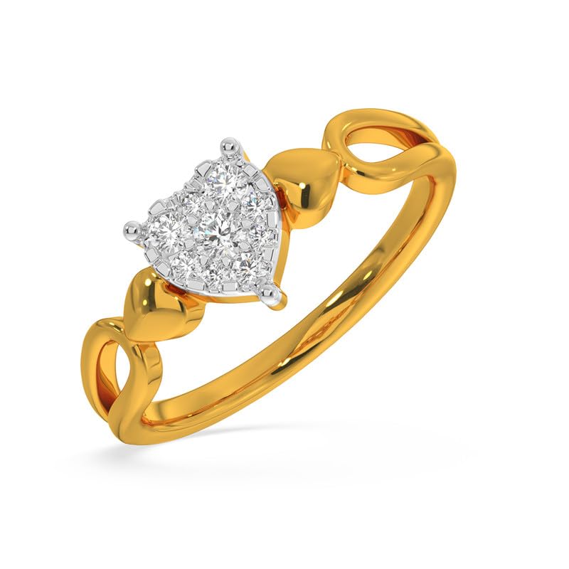 Image of KISNA 14k / 18k Real Gold & Diamond Ring | Diwali, Rakhi Rakshabandhan Gift for Sister /Bhabhi /Women | With Certificate of Authenticity & BIS-Hallmarked Gold Jewellery | Coen Diamond Ring