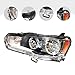 PIAOYUE- For 2008-2017 Mitsubishi Lancer EVO Halogen Headlight Headlamp Black Housing Clear Lens (Left)