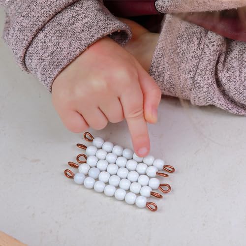 Image of Hidoggy Montessori Toys for 3+ Year Old Wooden Math Games Counting Beads Checker Board Beads and Numbers Teaching Counting Toys Preschool Mathematics Material for Kid Toy