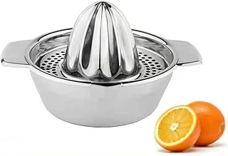 Huanxi JLLidcy wyciskacz do cytryn ze stali nierdzewnej, sokowirówka z pojemnikiem na pomarańcze cytryny owoc domowy sok w kuchni Paionn (kolor: Wyciskarka do cytryny)