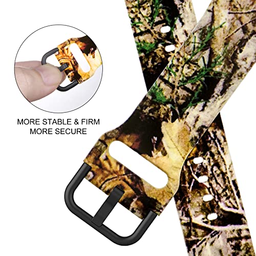 Image of ACESTAR Double Sided Band Compatible with Apple Watch Band 49mm 46mm 45mm 44mm 42mm(Series 3), Silicone Strap for iWatch Ultra 3 /Ultra 2 /Ultra /SE 2 /SE /Series 11 10 9 8 7 6 5 4 3 2 1, Real Tree Camo