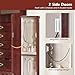 Giantex Standing Jewelry Cabinet with 7 Drawers, Flip-Top Mirror, 2 Side Doors with 12 Necklace Hooks, Divided Ring Compartments, Velvet-Lined Jewelry Armoire Organizer Chest (Cherry)