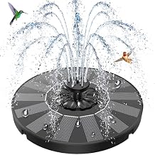 SZMP Solar Fountain 2026 Upgrade, Solar-Powered Bird Bath Fountain with 4 Fixed Rods & 7 Nozzles for Garden, Pond, Pool, and Patio No Battery Required, Attracts Hummingbirds & Wildlife