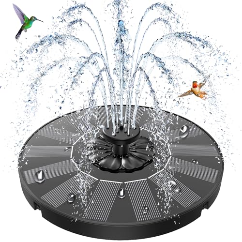 SZMP Fontaine Solaire Extérieur, 2026 Nouveau Flottante Pompe Bassin Solaire avec 8 Buses & 4 Tiges Fixes pour Bain d'oiseaux, Étang, Piscine, Patio, Jardin Fontaine,...