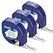 Unistar Ruban compatible pour Dymo LetraTag Ruban Plastique 12mm x 4m, Recharge Dymo Letratag 91201 S0721610 Noir sur Blanc Pour LT-100H LT-100T LT-110T XR, 3x Recharge Etiqueteuse Dymo LetraTag