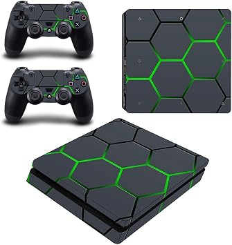 Yaln zca PS4  nce Konsol ve Kontrol rler i in Vinil Kaplama,  kartma S slemeleri ve Ekipman Y zeyini Koruyun, Gri Ye il Yuva