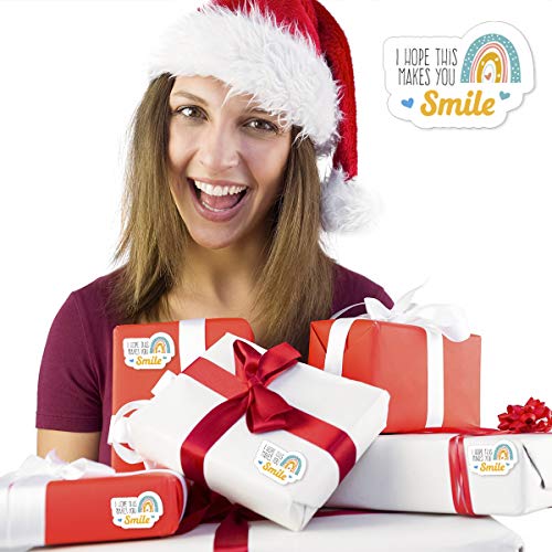 Enposmre Muminglong 1.5 Inch I Hope This Makes You Smile Sticker, Rainbow Sticker,Thank You Sticker,Small Shop Sticker, Small Business, Handmade Sticker,Packaging Sticker, 500 Pcs #TOP3