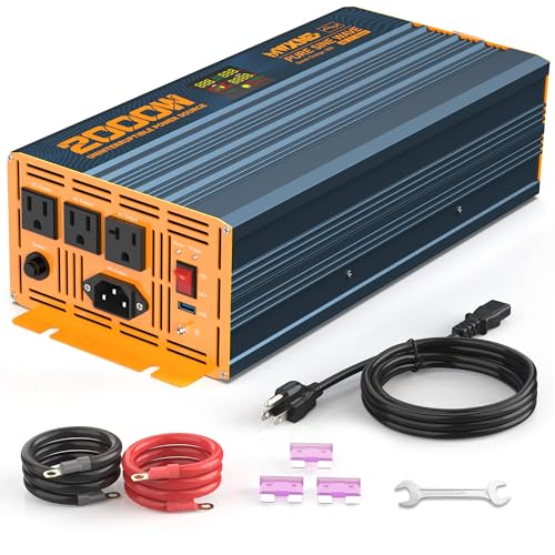 MWXNE 2000W Sump Pump Battery Backup System Automatic Switchover to Battery Inverter Power Pure Sine Wave Output Professional Backup System in Case of Power Failure