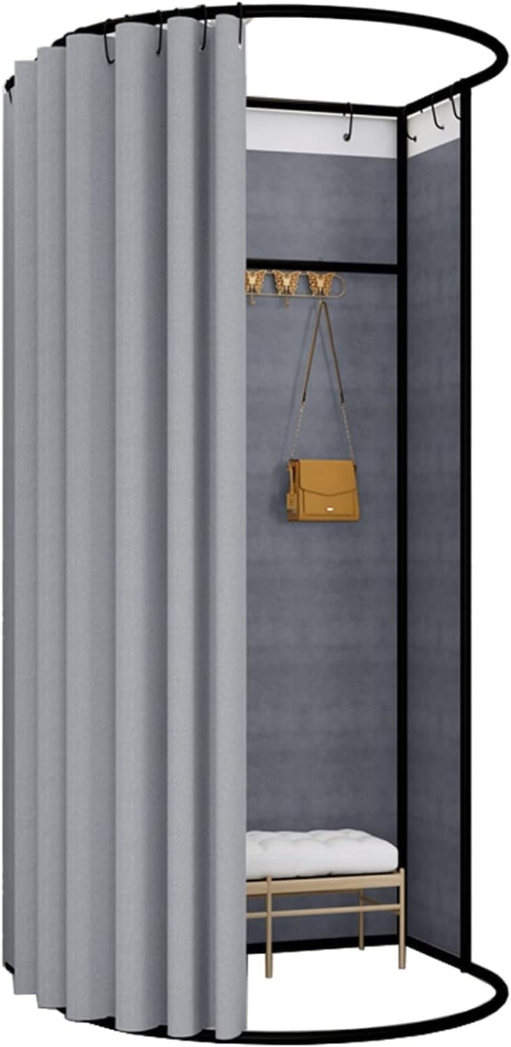 Espace d'intimité temporaire gris 85x80 cm contre le manque de vestiaire