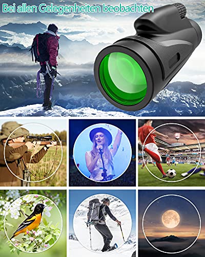 Monokular- DDKJ HD 12x50 Monokular Fernglas, Mini Fernrohr Monokular Scope, Handyhalter&Stativ, Monokular Handy für… – Bild 8