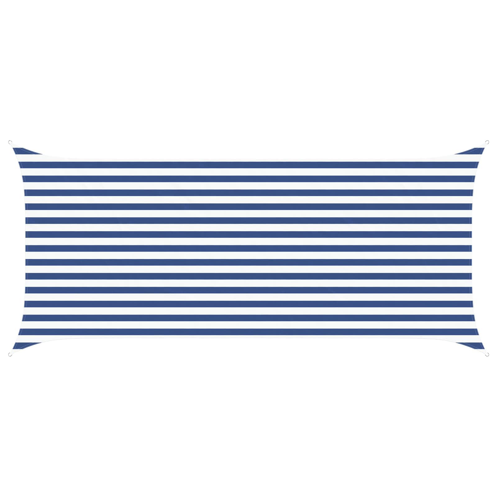 vidaXL Sun Shade Sail Blue and White 4,5 x 2 m 100% Polyester Oxford, Outdoor Shade, UV-Resistant, Rectangular Canopy, Polyester Cover, Modern Terrace, Water Resistant Poolside — image 1